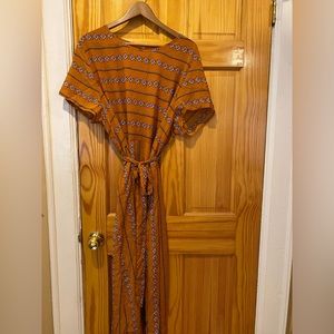 Aztec Patterned Summer Dress with Tie Sash